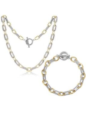 Fashion Link Chain Necklace Bracelet Set